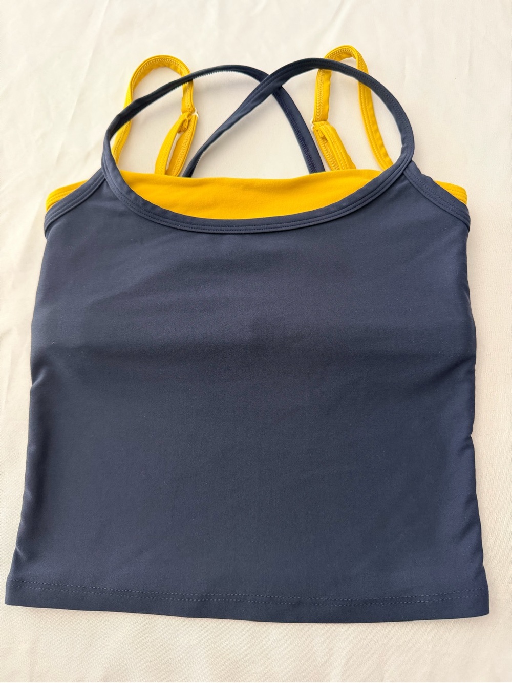 Women's Navy & Yellow Athletic Tank size Small
